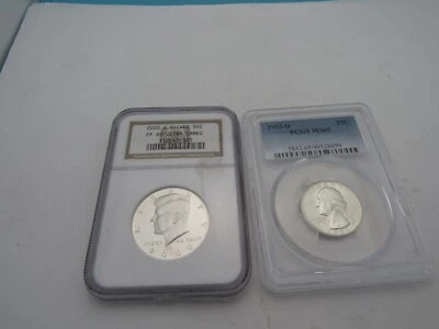 Mixed 2000 S Kennedy NGC PF69 UC, 1953 D Washington Quarter PCGS MS65  *343 - Image 1 of 3