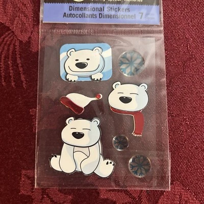 Álbum de recortes de oso polar pegatinas dimensionales reflejos copos de nieve #10460766 Foto 1 de 4