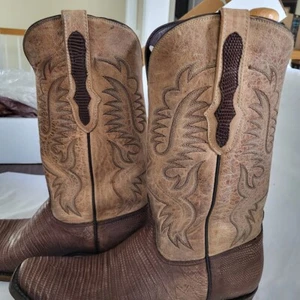 Men's Burns 12" Brown Lizard, Goat Upper Western / Cowboy Boots 9.5D - Picture 1 of 15