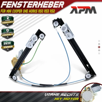 Fensterheber mit Motor Vorne Rechts für Mini Cooper R50 R52 R53 2/3-Türer 01-05 - Bild 1 von 4
