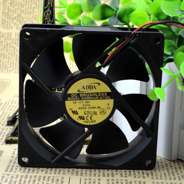 1pc ADDA AD0924UB-A71GL 9CM 9025   24V 0.21A Double Ball 2-wire Cooling  Fan - Image 1 of 4