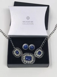 Avon Signature Collection Beautifully Blue Necklace & Earring Set 2016 NIB NOS - Picture 1 of 12