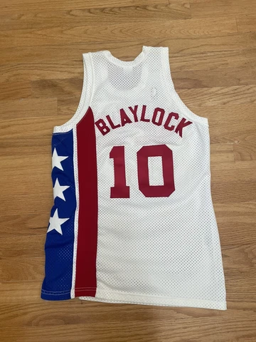 Vintage 80s Mookie Blaylock Sand Knit New Jersey Nets 40 Jersey Custom Pearl Jam Cover