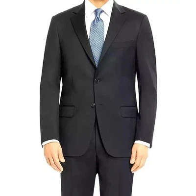 HART SCHAFFNER MARX Suit Jacket 40R Black New York Fit Soft Reda Flexo Wool NWOT - Image 1 of 4