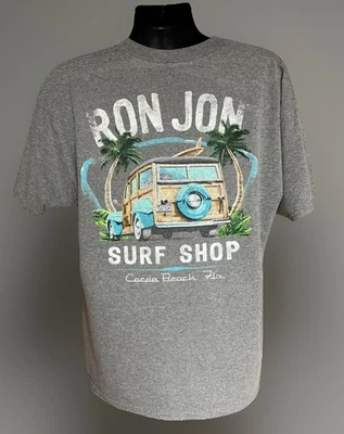 Camiseta Ron Jon Surf Shop Woody Wagon Para Hombre Gris XL Cocoa Beach Florida Foto 1 de 4