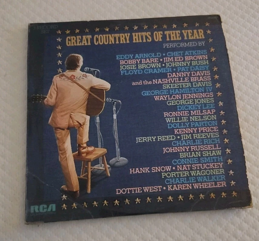 1974 Great Country Hits Of The Year 3 LP SET - Dolly Parton Willie Nelson Waylon - Image 1 of 4