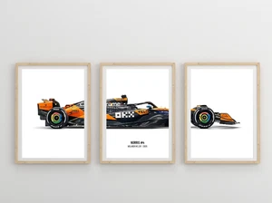 Paquete de 3 pósteres de arte de pared con imagen de coche f1 - Fórmula Uno A4 A3 A2 A1 - Imagen 1 de 5