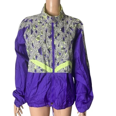Vintage Asics Purple Track Windbreaker Jacket Womens Medium Purple  - Image 1 of 4
