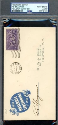 Pie Traynor PSA DNA Signed 1939 First Day Cover Cache FDC Autograph - Image 1 of 2