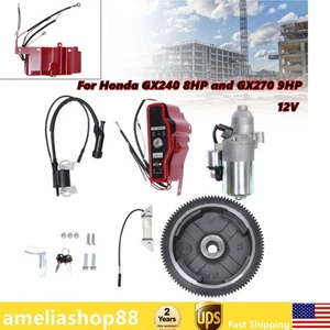 For Honda GX270 9HP ELECTRIC START KIT FLYWHEEL STARTER MOTOR KEY BOX * NEW 2020 - Picture 1 of 17