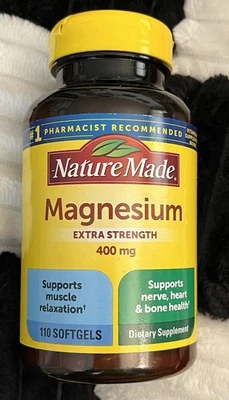 Cápsulas blandas Nature Made extra fuerte magnesio 400 mg 110 quilates hueso nervioso 10/26 Foto 1 de 4