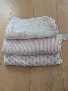 aden + anais Silky Soft Muslin Swaddles Set of 3, Good Condition 120 x 120 cm - Picture 1 of 5