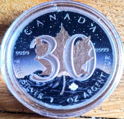1oz Silber Maple Leaf 30th Anniversary Colorized "Night" Edition 2018 Canada RCM - Bild 1 von 2