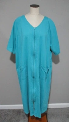 B2 Woman Within Dreams Co PLUS 2X 3X 26/28 Azul Cremallera Camisón Tumbona Bata Vestido Foto 1 de 4