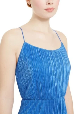 Mono plisado Alice + Olivia Cassia mameluco azul real para mujer talla 8” Foto 1 de 4