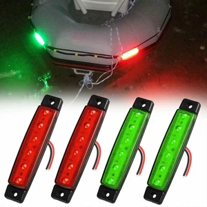 4pcs Oval Marine Boat Bow LED Navigation Lights Red/Green Stern Starboard Light - Picture 1 of 11