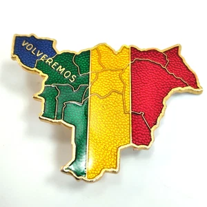 Prendedor Cloisonne de Recuerdo Venezuela con Esmalte a Rayas Multicolor 1.5" Pin Trasero - Imagen 1 de 4