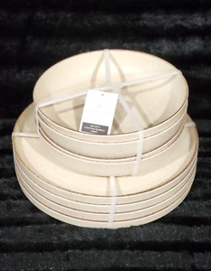 8 Rachel Ashwell Farmhouse Beige Speckled Melamine Coupe Stacking Plates & Bowls - Picture 1 of 10