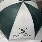 Vtg Country Club Active Sports 56? Green & White Rain Grip Golf Umbrella