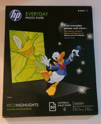 HP Everyday Glossy Photo Paper Ecohighlights 50 Pages 8.5"x11" Q8723A - Image 1 of 2