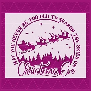 Christmas Santa Deers Stencil – Holiday, Reindeer, Festive, Xmas, Winter Decor - Picture 1 of 5