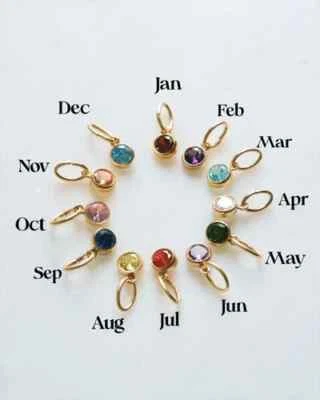 14K Solid Gold Gemstone Charm ⭐Dainty Birthstone Charms For Necklace ⭐Pendant⭐ - Image 1 of 2