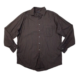 Vintage Burberry Shirt Mens L Large Black Cardinal Red Cotton Plaid Long Sleeve - Picture 1 of 10