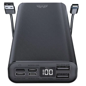 Morvelli Portable Charger Real Capacity 20000mAh Power Bank with 3 Input, USB-C - Picture 1 of 10