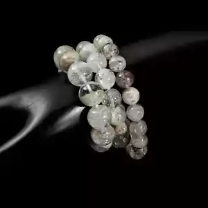 Bracciale Quarzo Bianco Alta Qualità Braccialetto Energia Elastico Naturale Regalo Matrimonio - Foto 1 di 7