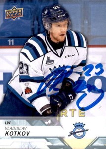 Vladislav Kotkov Signed 18/19 Upper Deck CHL card #20 San Jose Sharks