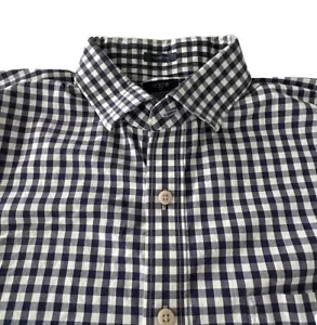 J Crew Button Down Shirt Thompson Stretch Wrinkle Free Blue Gingham 16-16.5 LG - Picture 1 of 11