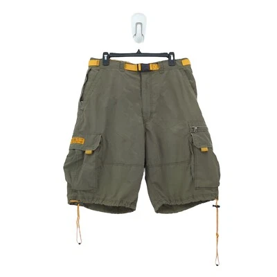VTG ABERCROMBIE & FITCH Men M Paratroops Shorts Green Cargo Utility Y2K FLAWS - Image 1 of 4