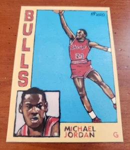 Basketball Art Card Print of Michael Jordan, 84  - Picture 1 of 2