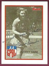 Audrey Haine, AAGPBL Professional Baseball Player, Signed Trading Card, COA