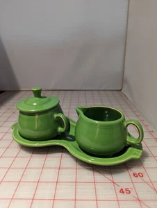 Fiesta Ware Green Sugar Creamer Tray Set Retired piece - Picture 1 of 10