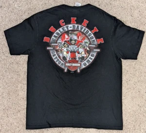 Harley Davidson Shirt Mens Large Motorcycle Ohio State Buckeyes Football Biker - Picture 1 of 9