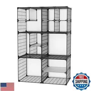 AWTATOS Wire Grid Storage Shelves, Stackable 6 Cube Storage Shelf, Closet Org - Picture 1 of 5
