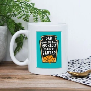 Personalised Funny Coffee Mug Dad You're The Worlds Best Farter Baked Beans Cup - Picture 1 of 19