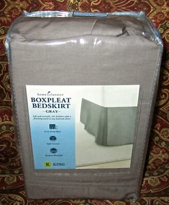 Home Classics BoxPlisseat Betrock 15"" Drop Kingsize grau 78""x80"" geteilte Ecken - Bild 1 von 2