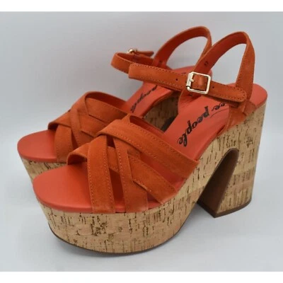 Sandalias de plataforma Free People talla EU 38.5 US 8.5 Lisbon Sunstar Mary Jane naranja Foto 1 de 4