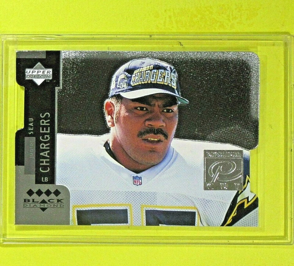 JUNIOR SEAU  1998  QUAD BLACK DIAMOND PREMIUM CUT #PC9   San Diego Chargers - Image 1 of 1