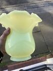 Art Nouveau Swirl Pattern Vaseline Glass Oil Lamp Shade.not Repro.uranium Glass