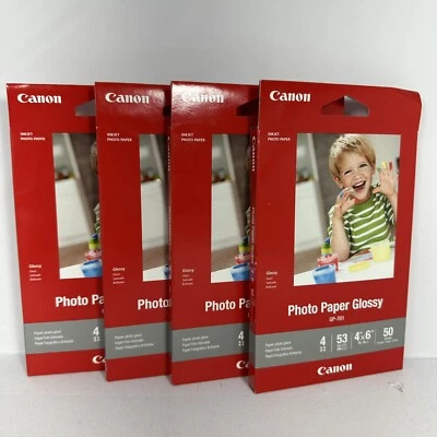 LOT OF 4 Canon GP-701 Photo Paper Glossy 4" x 6"  - 200 Total Sheets New - Image 1 of 4