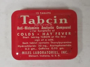 Tabcin VOLLE Vintage Dose Anti-Histamic Analgetic Compound, Miles Laboratories sehr guter Zustand - Bild 1 von 7