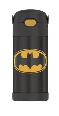 BOTELLA DE AGUA TERMO BATMAN 12oz FUNTAINER CON MANGO DE FIANZA NEGRA Foto 1 de 4