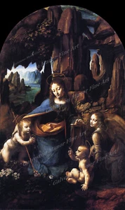 The Virgin of the Rocks by Leonardo da Vinci Giclee Art Print Paper or Canvas - Picture 1 of 1