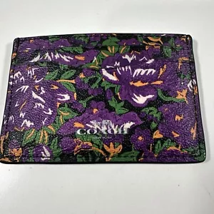 Cartera Coach pequeña delgada con tarjetero en rosa violeta nueva con etiquetas - Imagen 1 de 7