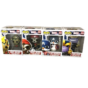 Lot/4 Marvel Funko Pop Groot #530 Rocket #531 Cap Snowman #532 Thano #533 - Bild 1 von 10