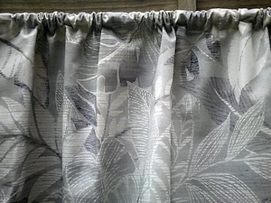 Short Cafe Curtain Grey Tropical Leaves Funky Modern Window Valance 136 x 36cm - Picture 1 of 4