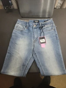 Nanette Lapore Jeans Womens Size 4 Hamilton Skinny Beaded Crop Light Blue Denim - Picture 1 of 6